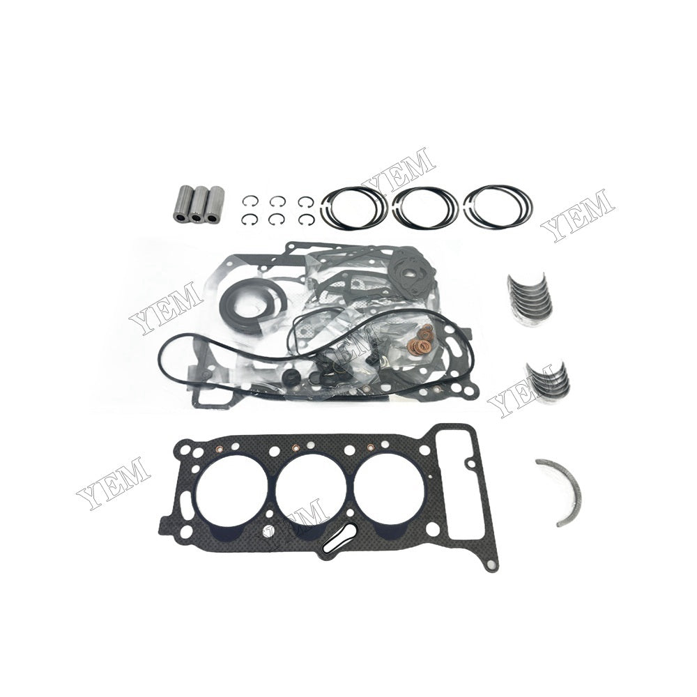 For Isuzu 3KR1 Overhaul Re-ring Kit Repair Part Gasket Piston Set
